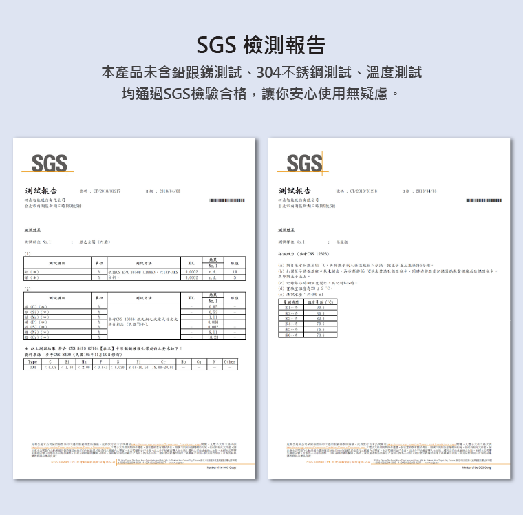 SGS檢測合格